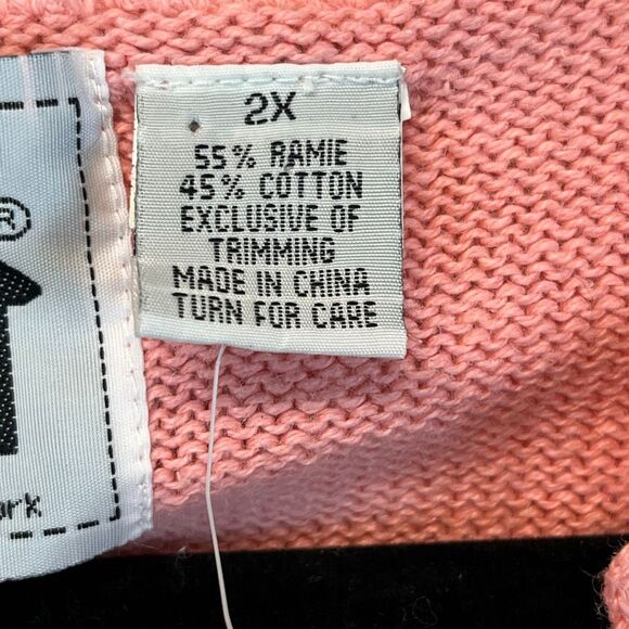 NWT STORYBOOK KNITS Women’s Cardigan 2X Coral Crochet Lace Button Front Sweater - Picture 4 of 16